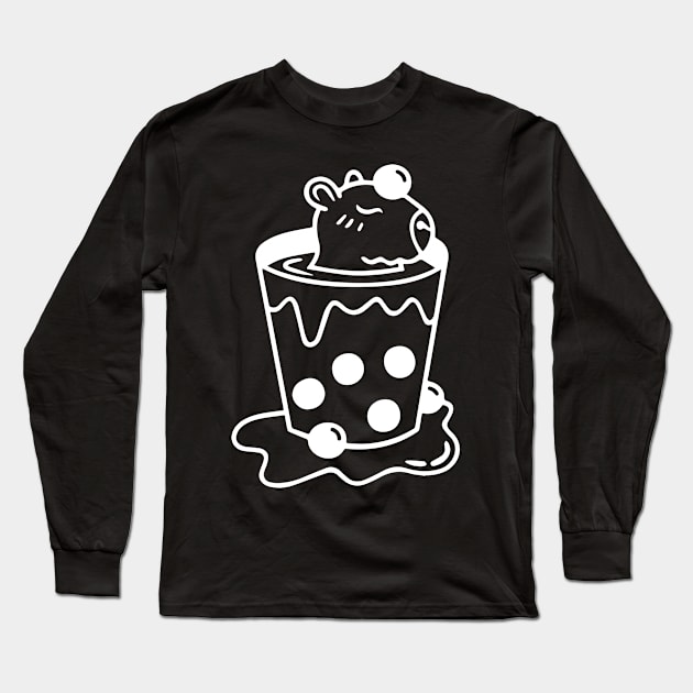 Capibara Bubbletea Test Long Sleeve T-Shirt by Tad